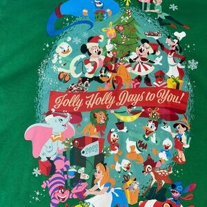 Disney Parks Christmas Holiday 2023 Jolly Holly Holiday Kids Shirt Medium M